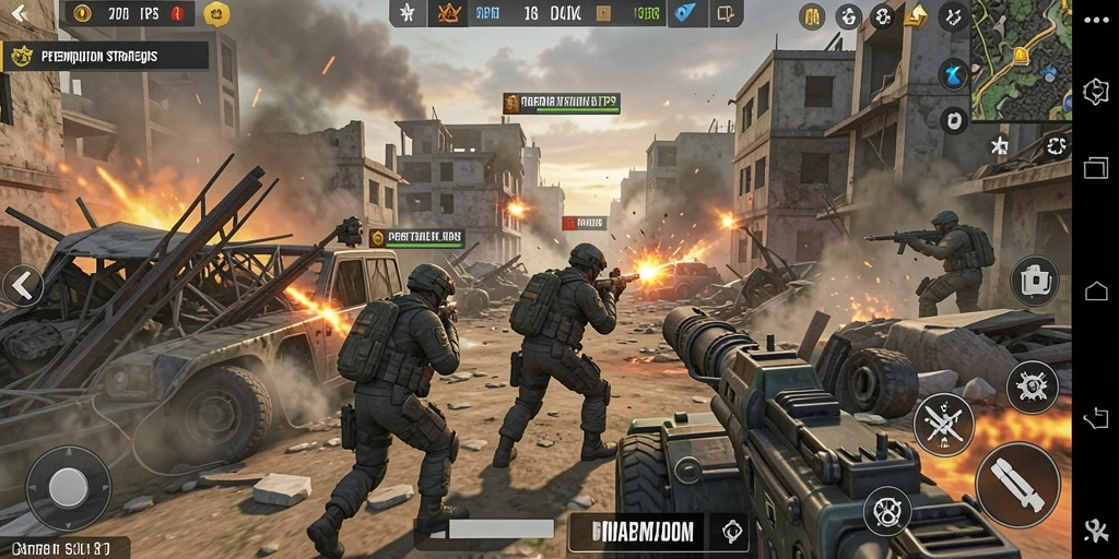 Tangkapan layar gameplay menegangkan dalam pertempuran TPS.