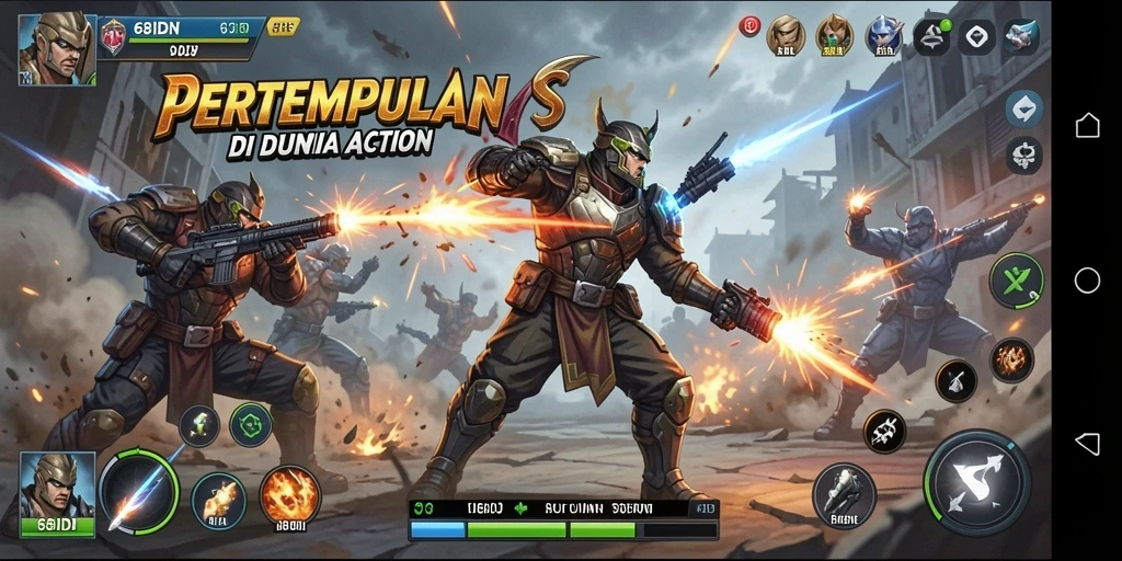 Tampilan gameplay action yang intens dan mendebarkan.