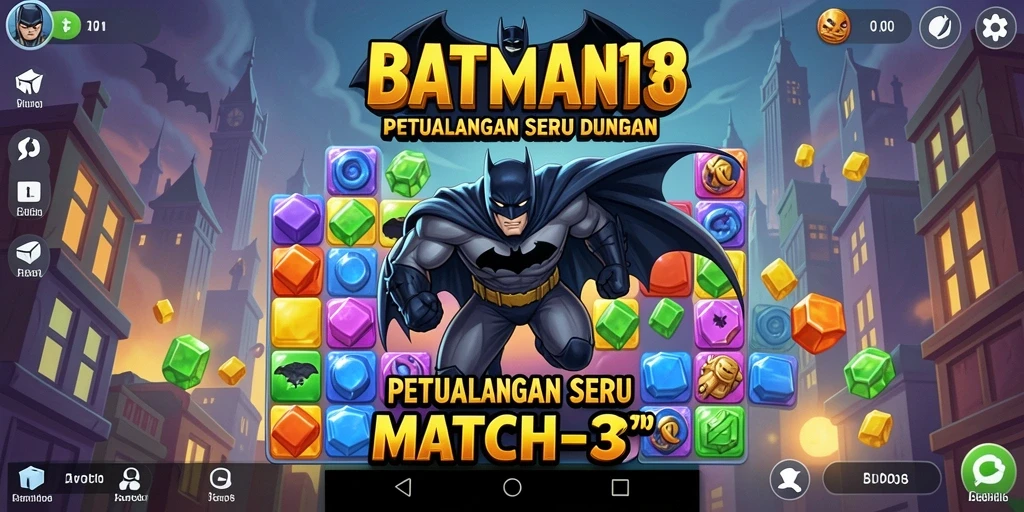 Gameplay seru BATMAN138 yang menampilkan aksi Match-3.