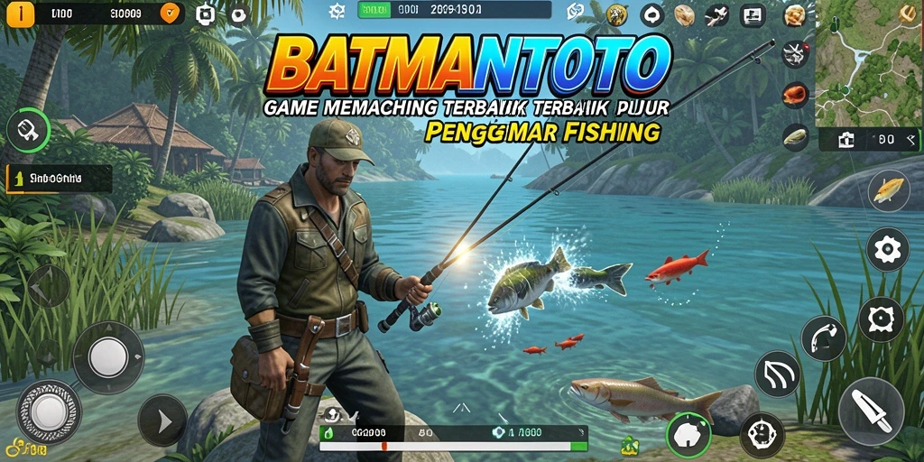 Screenshot gameplay BATMANTOTO menunjukkan suasana memancing yang mendebarkan.