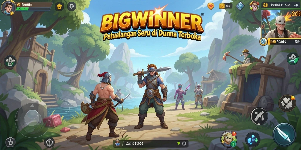 Tampilan gameplay epik dalam dunia terbuka BIGWINNER.