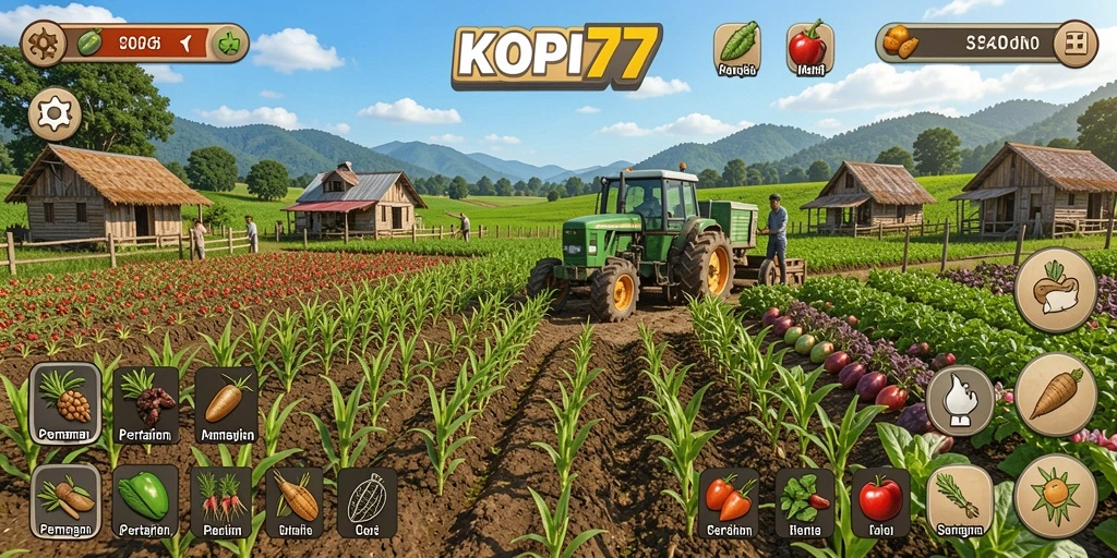 Tampilan gameplay KOPI77 yang menakjubkan dalam pertanian.