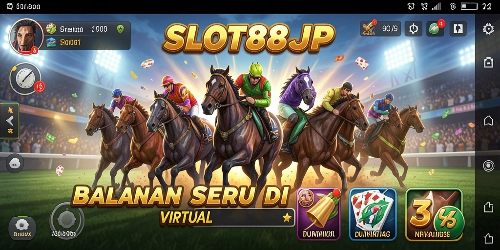 Screenshot utama SLOT88JP menampilkan momen balapan yang mendebarkan.