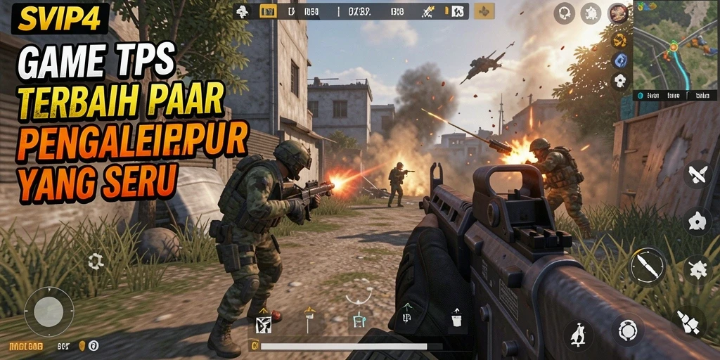 Tampilan gameplay seru di SVIP4 dengan aksi tembak-menembak yang intens.