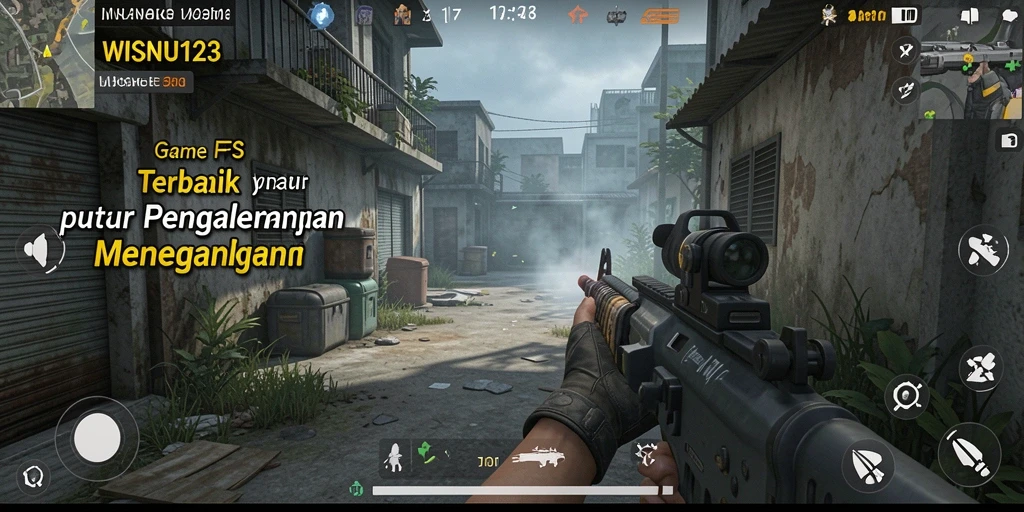 Tampilan gameplay intens di <strong>WISNU123</strong> menunjukkan aksi menembak yang mendebarkan.