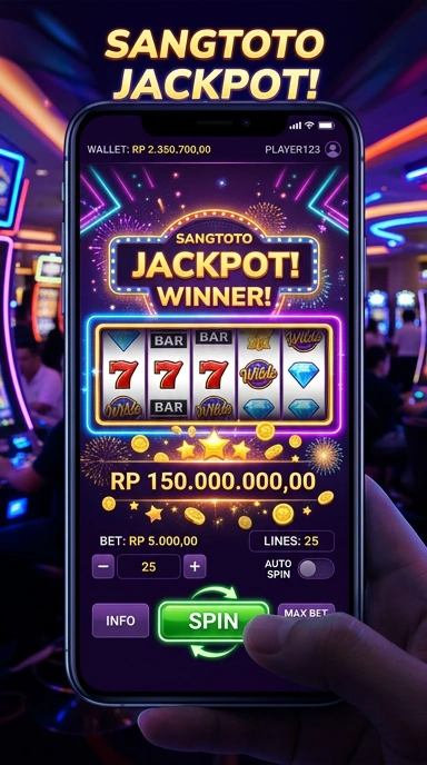 Tampilan utama aplikasi sangtoto yang sederhana dan menarik.